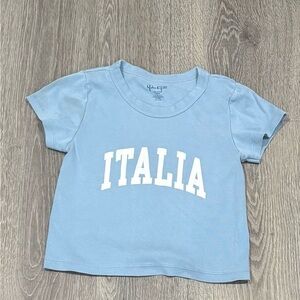 Brandy Melville Light Blue Italia Tee